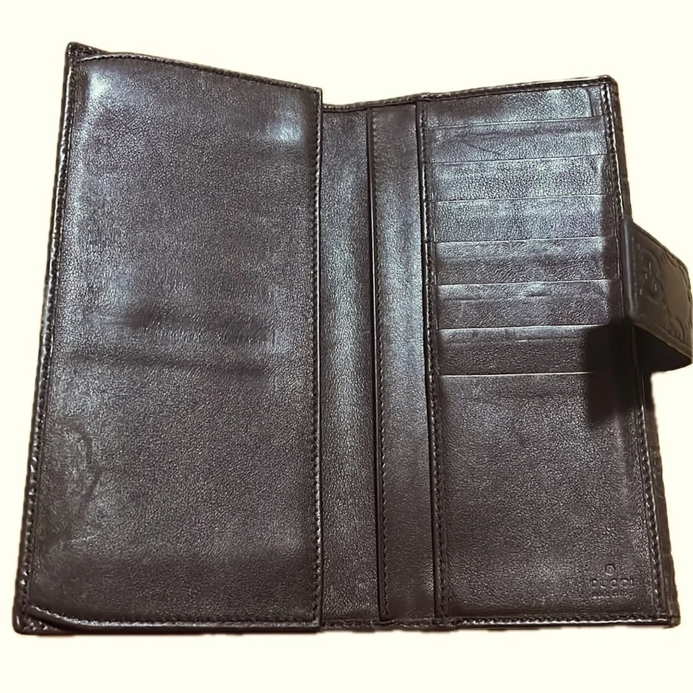 Gucci Guccissima Interlocking Leather Long Wallet, Brown - Picture 12 of 16